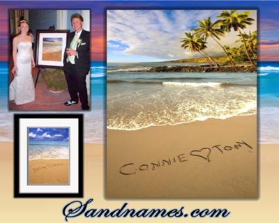 Simple Wedding Planning Guide on Sandnames   A One Of A Kind Wedding Gift Idea