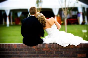 outdoor wedding with wedding tent