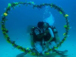 extreme wedding scuba diving wedding, underwater wedding