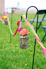 mason jar wedding aisle decoration