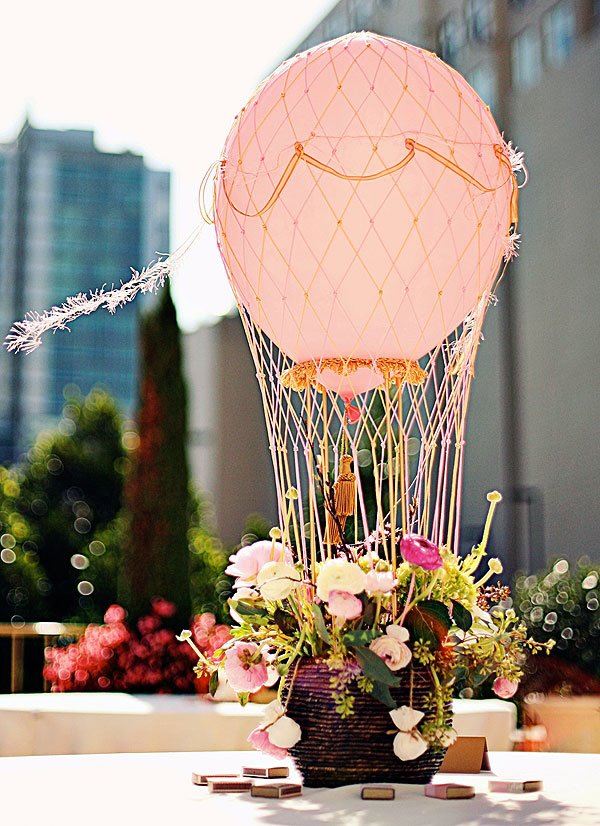 hot air balloon wedding centerpiece