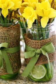 mason jar vase for spring wedding